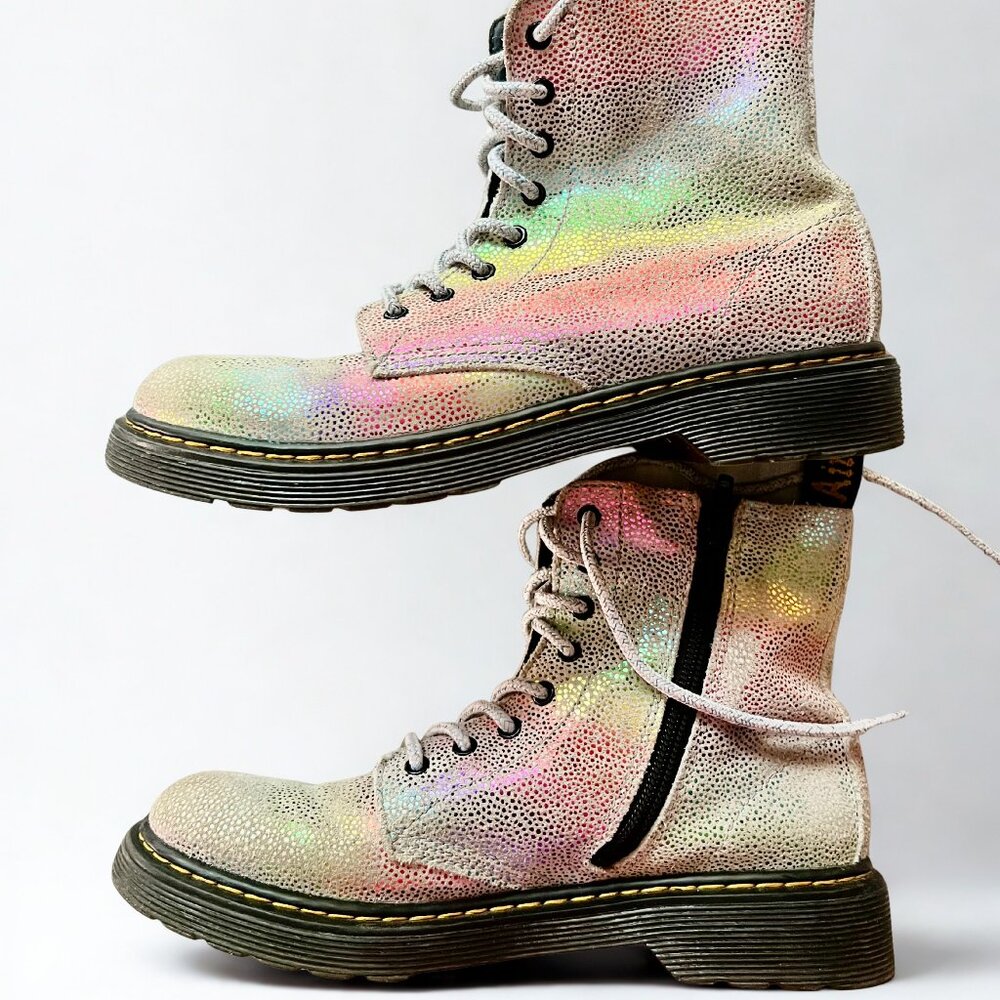 Dr. Marten's 1460 Pascal J Girl's Size 4 Rainbow Irridescent Suede Boots